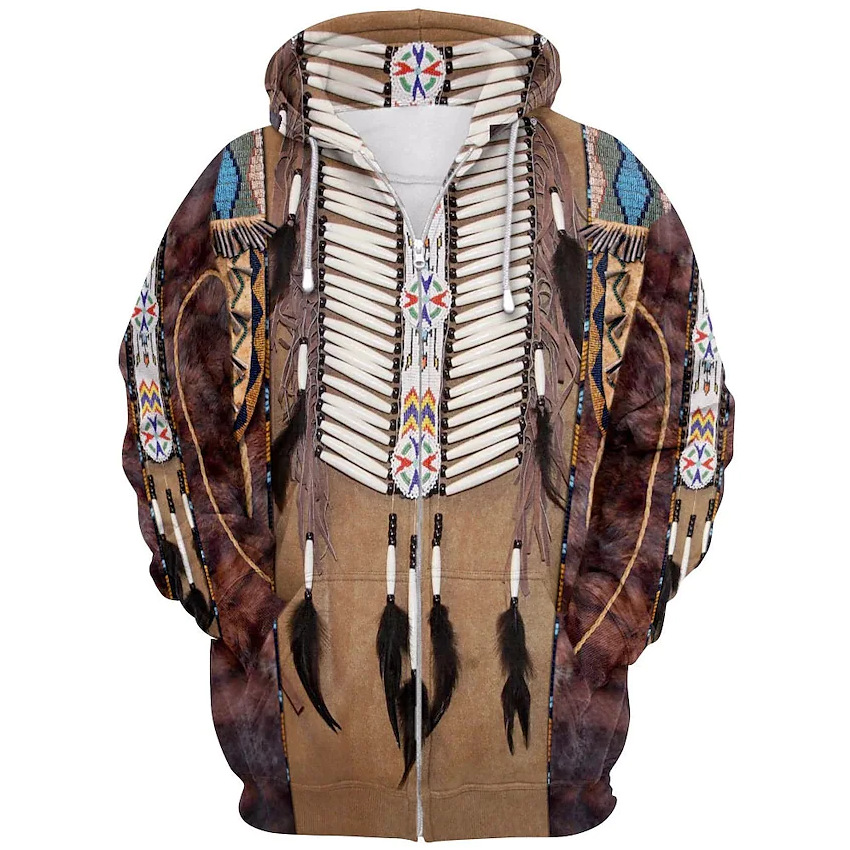 Fashion Ethnic Indian Clothing - Indian Ethnic Style 3D Print Zipper