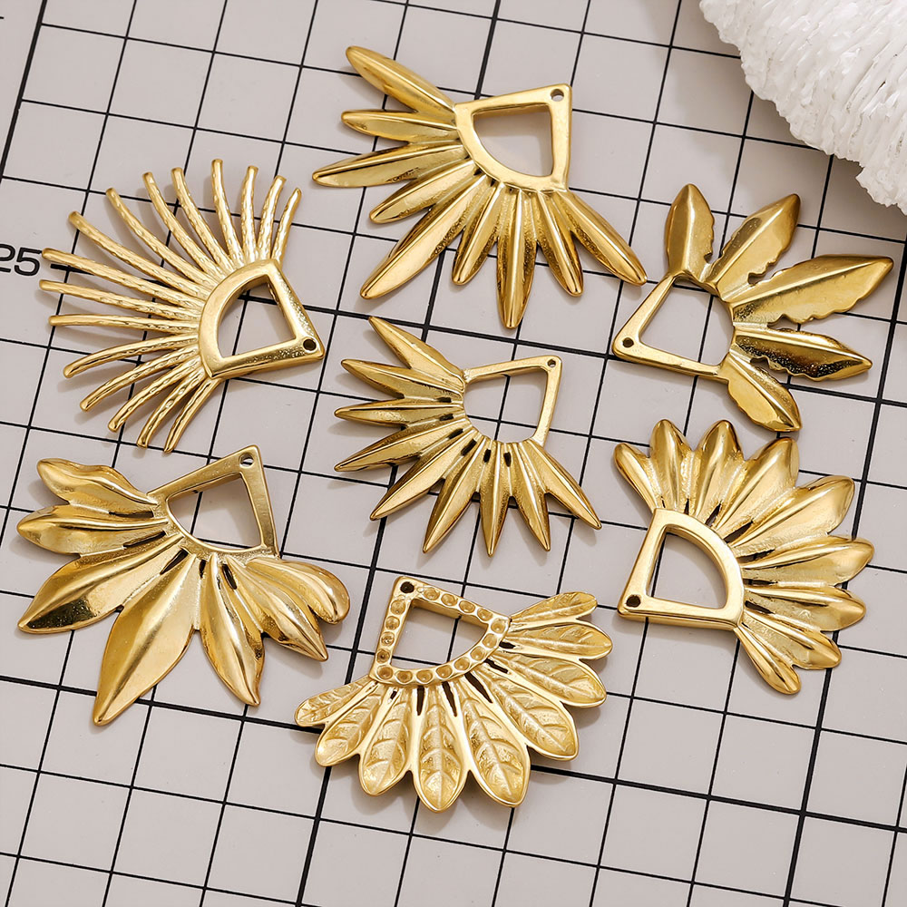 2pcs Stainless Steel Fan Shape - đánh giá và giá Ethnic Fashion Jewellery