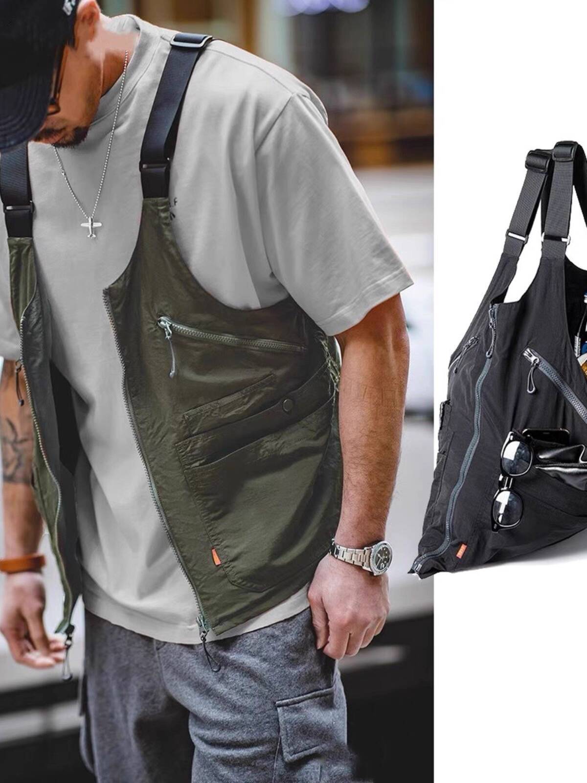 Retro Functional Cargo Vest Me - đánh giá và giá Haori Japanese Jacket